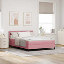 Box spring seng med madras Lyserød 160 x 200 cm Fløjl