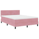 Box spring seng med madras Lyserød 160 x 200 cm Fløjl
