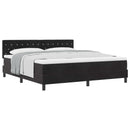 Box spring seng med madras Sort 180 x 200 cm Fløjl