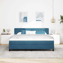 Box spring seng med madras Mørk blå 180 x 200 cm Fløjl