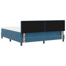 Box spring seng med madras Mørk blå 180 x 200 cm Fløjl