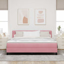 Box spring seng med hovedgærde Lyserød 180 x 200 cm Fløjl