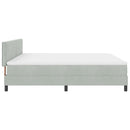 Box spring seng med madras Lysegrå 200 x 200 cm Fløjl