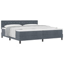 Box spring seng med madras Mørkegrå 200 x 200 cm Fløjl