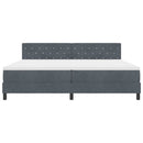 Box spring seng med madras Mørkegrå 200 x 200 cm Fløjl
