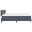 Box spring seng med madras Mørkegrå 200 x 200 cm Fløjl