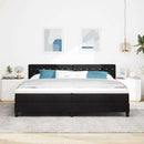 Box spring seng med madras Sort 200 x 200 cm Fløjl