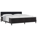 Box spring seng med madras Sort 200 x 200 cm Fløjl