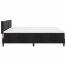 Box spring seng med madras Sort 200 x 200 cm Fløjl