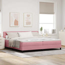Box spring seng med madras Lyserød 200 x 200 cm Fløjl