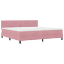 Box spring seng med madras Lyserød 200 x 200 cm Fløjl