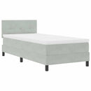 Box spring seng med hovedgærde Lysegrå 80 x 200 cm Fløjl