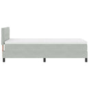 Box spring seng med hovedgærde Lysegrå 80 x 200 cm Fløjl