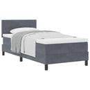 Box spring seng med hovedgærde Mørkegrå 80 x 200 cm Fløjl