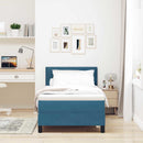 Box spring seng med hovedgærde Mørk blå 80 x 200 cm Fløjl