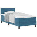Box spring seng med hovedgærde Mørk blå 80 x 200 cm Fløjl