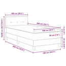 Box spring seng med hovedgærde Sort 100 x 200 cm Fløjl