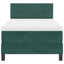 Box spring seng med hovedgærde Mørkegrøn 100 x 200 cm Fløjl