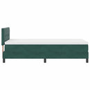 Box spring seng med hovedgærde Mørkegrøn 100 x 200 cm Fløjl