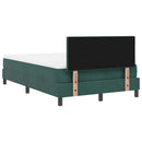 Box spring seng med hovedgærde Mørkegrøn 120 x 200 cm Fløjl