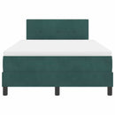 Box spring seng med hovedgærde Mørkegrøn 120 x 200 cm Fløjl