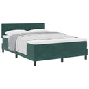 Box spring seng med hovedgærde Mørkegrøn 140 x 190 cm Fløjl