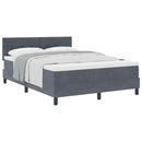 Box spring seng med hovedgærde Mørkegrå 140 x 200 cm Fløjl