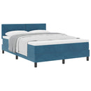 Box spring seng med hovedgærde Mørk blå 160 x 200 cm Fløjl