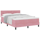 Box spring seng med hovedgærde Lyserød 160 x 200 cm Fløjl