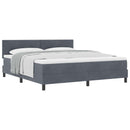 Box spring seng med hovedgærde Mørkegrå 180 x 200 cm Fløjl