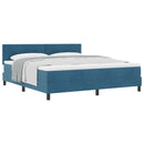 Box spring seng med hovedgærde Mørk blå 180 x 200 cm Fløjl