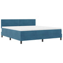 Box spring seng med hovedgærde Mørk blå 180 x 200 cm Fløjl