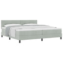 Box spring seng med hovedgærde Lysegrå 200 x 200 cm Fløjl
