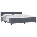Box spring seng med hovedgærde Mørkegrå 200 x 200 cm Fløjl