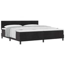 Box spring seng med hovedgærde Sort 200 x 200 cm Fløjl