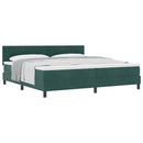 Box spring seng med hovedgærde Mørkegrøn 200 x 200 cm Fløjl