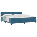 Box spring seng med hovedgærde Mørk blå 200 x 200 cm Fløjl
