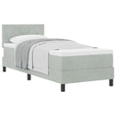 Box spring seng med hovedgærde Lysegrå 80 x 200 cm Fløjl