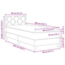 Box spring seng med pude med hovedgærde Sort 80 x 200 cm Fløjl