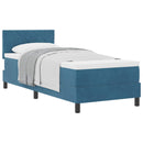 Box spring seng med hovedgærde Mørk blå 80 x 200 cm Fløjl