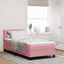Box spring seng med hovedgærde Lyserød 90 x 190 cm Fløjl