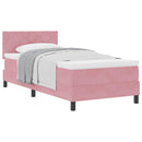 Box spring seng med hovedgærde Lyserød 90 x 190 cm Fløjl