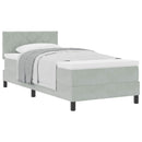 Box spring seng med hovedgærde Lysegrå 100 x 200 cm Fløjl