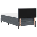 Box spring seng med hovedgærde Mørkegrå 100 x 200 cm Fløjl