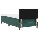 Box spring seng med hovedgærde Mørkegrøn 100 x 200 cm Fløjl