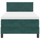 Box spring seng med hovedgærde Mørkegrøn 100 x 200 cm Fløjl