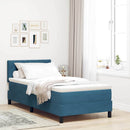 Box spring seng med hovedgærde Mørk blå 100 x 200 cm Fløjl