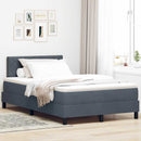 Box spring seng med hovedgærde Mørkegrå 120 x 190 cm Fløjl