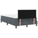 Box spring seng med hovedgærde Mørkegrå 120 x 190 cm Fløjl