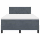 Box spring seng med hovedgærde Mørkegrå 120 x 190 cm Fløjl